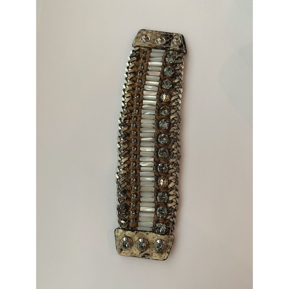 Henri Bendel Swarovski DELUXE GIRLFRIEND Bracelet w/snaps close Python Snake